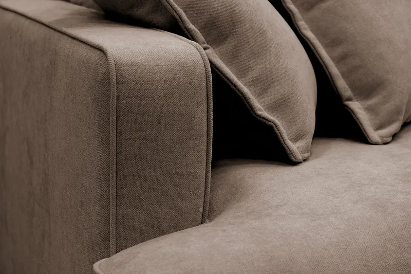Rossita Lyx 4-sits Extra djup Soffa med Schäslong Höger - Brun Tyg - Products - Möbler - Soffa - Divansoffa & schäslongsoffa - 4 sits soffa med divan