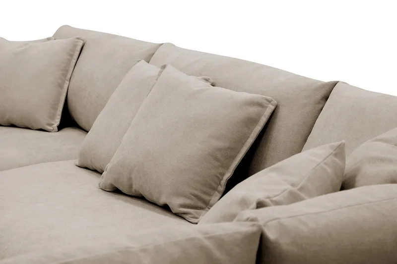 Rossita Lyx 4-sits Extra djup Soffa med Schäslong Höger - Brun Tyg - Products - Möbler - Soffa - Divansoffa & schäslongsoffa - 4 sits soffa med divan