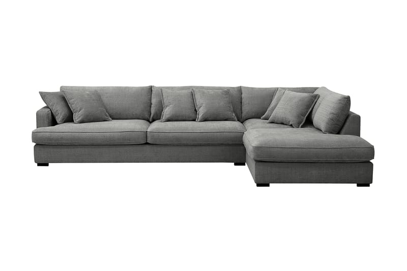 Rossita Lyx 4-sits Extra djup Soffa med Schäslong Höger - Grå Chenille - Products - Möbler - Soffa - Divansoffa & schäslongsoffa - 4 sits soffa med divan