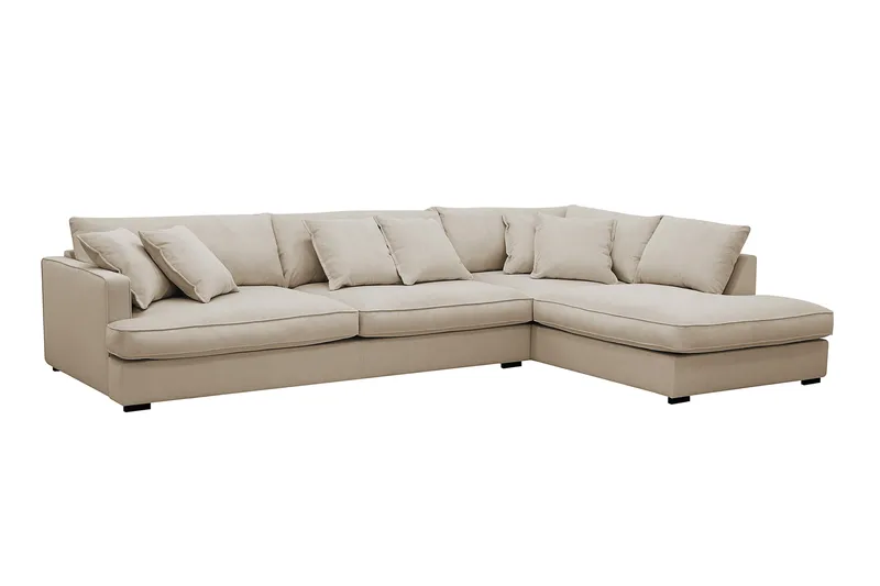 Rossita Lyx 4-sits Extra djup Soffa med Schäslong Höger - Greige Manchester - Products - Möbler - Soffa - Divansoffa & schäslongsoffa - 4 sits soffa med divan