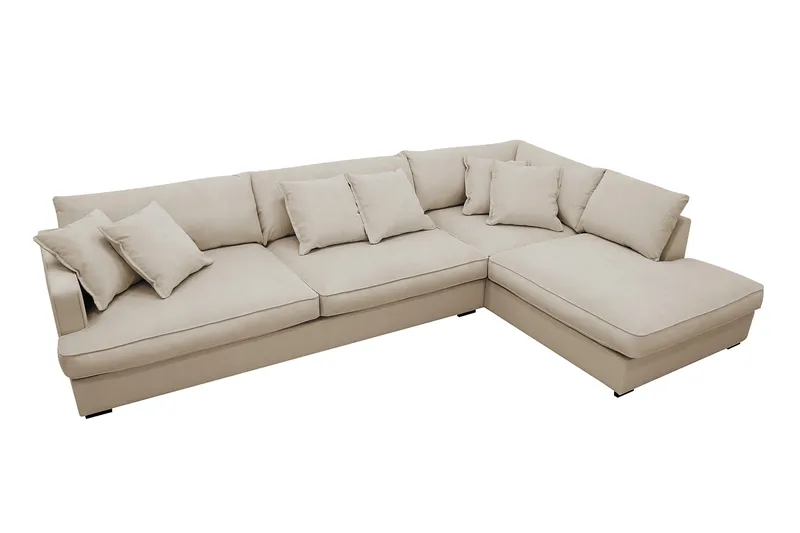Rossita Lyx 4-sits Extra djup Soffa med Schäslong Höger - Greige Manchester - Products - Möbler - Soffa - Divansoffa & schäslongsoffa - 4 sits soffa med divan