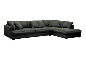 Rossita Lyx 4-sits Extra djup Soffa med Schäslong Höger - Mörkgrön Manchester - Products - Möbler - Soffa - Divansoffa & schäslongsoffa - 4 sits soffa med divan
