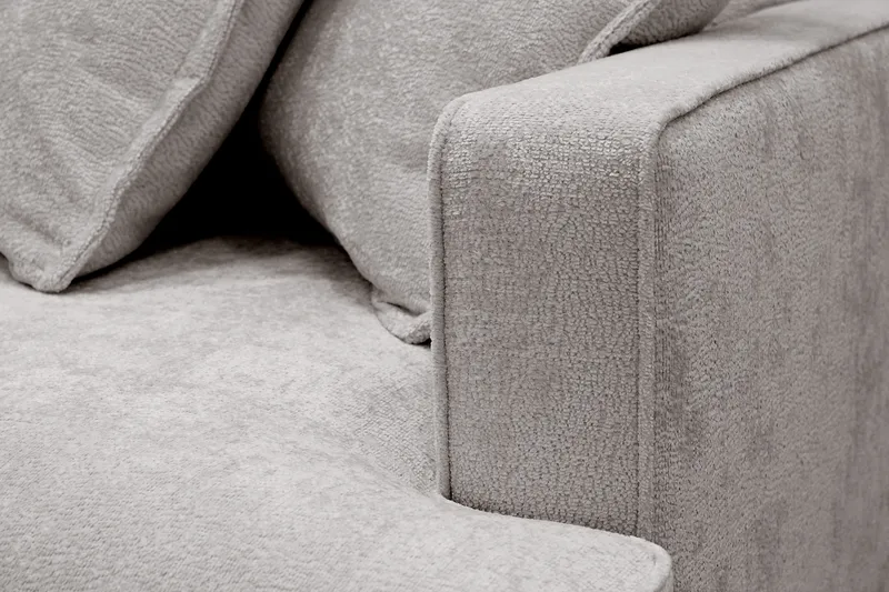 Rossita Lyx 4-sits Extra djup Soffa med Schäslong Vänster - Grå/Brun Chenille - Products - Möbler - Soffa - Divansoffa & schäslongsoffa - 4 sits soffa med divan