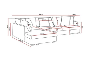 Rossita Lyx 4-sits Extra djup Soffa med Schäslong Vänster - Greige Manchester - Products - Möbler - Soffa - Divansoffa & schäslongsoffa - 4 sits soffa med divan