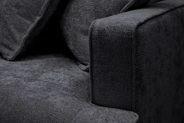 Rossita Lyx 4-sits Extra djup Soffa med Schäslong Vänster - Svart Chenille - Products - Möbler - Soffa - Divansoffa & schäslongsoffa - 4 sits soffa med divan