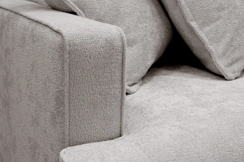 Rossita Lyx 4-sits Högervänd L-formad Extra Djup Schäslongsoffa i Chenille - Grå/Brun Chenille - Products - Möbler - Soffa - Divansoffa & schäslongsoffa - 4 sits soffa med divan