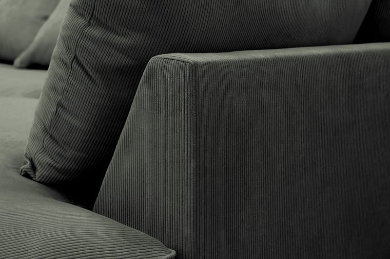 Rossita Lyx 4-sits Högervänd L-formad Extra Djup Schäslongsoffa i Manchester - Mörkgrön Manchester - Products - Möbler - Soffa - Divansoffa & schäslongsoffa - 4 sits soffa med divan