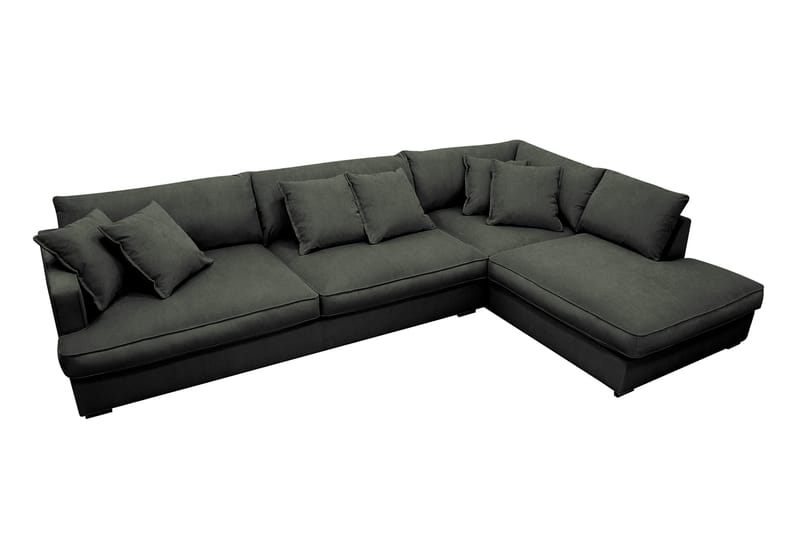 Rossita Lyx 4-sits Högervänd L-formad Extra Djup Schäslongsoffa i Manchester - Mörkgrön Manchester - Products - Möbler - Soffa - Divansoffa & schäslongsoffa - 4 sits soffa med divan