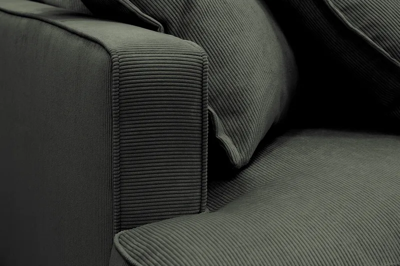 Rossita Lyx 4-sits Högervänd L-formad Extra Djup Schäslongsoffa i Manchester - Mörkgrön Manchester - Products - Möbler - Soffa - Divansoffa & schäslongsoffa - 4 sits soffa med divan