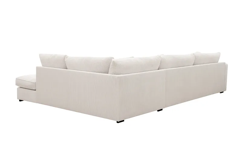 Rossita Lyx 4-sits Högervänd L-formad Extra Djup Schäslongsoffa i Manchester - Offwhite Manchester - Products - Möbler - Soffa - Divansoffa & schäslongsoffa - 4 sits soffa med divan