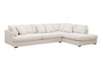 Rossita Lyx 4-sits Högervänd L-formad Extra Djup Schäslongsoffa i Manchester - Offwhite Manchester - Products - Möbler - Soffa - Divansoffa & schäslongsoffa - 4 sits soffa med divan