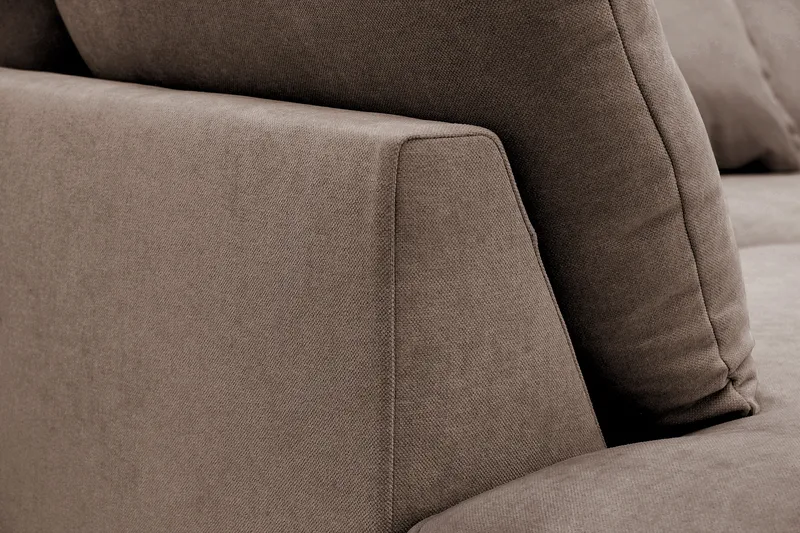 Rossita Lyx 4-sits Vänstervänd L-formad Extra Djup Schäslongsoffa i Tyg - Brun Tyg - Products - Möbler - Soffa - Divansoffa & schäslongsoffa - 4 sits soffa med divan