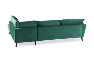 Trend 4-sits Högervänd L-formad Schäslongsoffa i Sammet - Grön - Products - Möbler - Soffa - Divansoffa & schäslongsoffa - 4 sits soffa med divan