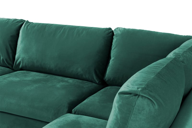Trend 4-sits Högervänd L-formad Schäslongsoffa i Sammet - Grön - Products - Möbler - Soffa - Divansoffa & schäslongsoffa - 4 sits soffa med divan