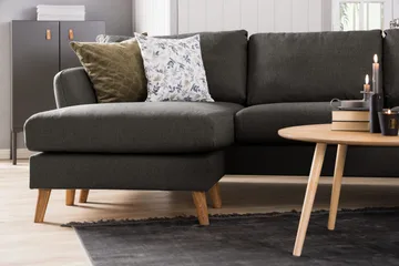 Trend 4-sits Högervänd L-formad Schäslongsoffa i Tyg - Svart - Products - Möbler - Soffa - Divansoffa & schäslongsoffa - 4 sits soffa med divan