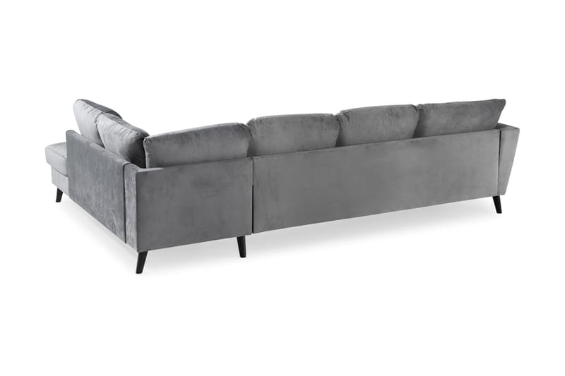Trend 4-sits Högervänd U-formad Soffa med Divan och Schäslong i Sammet - Ljusgrå - Products - Möbler - Soffa - Divansoffa & schäslongsoffa - 4 sits soffa med divan