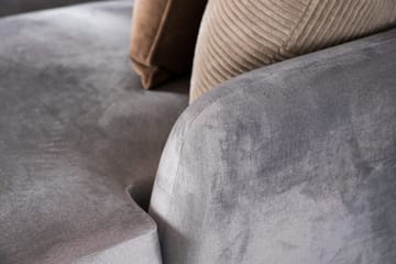 Trend 4-sits Högervänd U-formad Soffa med Divan och Schäslong i Sammet - Ljusgrå - Products - Möbler - Soffa - Divansoffa & schäslongsoffa - 4 sits soffa med divan