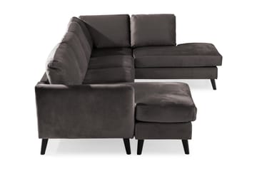 Trend 4-sits Högervänd U-formad Soffa med Divan och Schäslong i Sammet - Mörkgrå - Products - Möbler - Soffa - Divansoffa & schäslongsoffa - 4 sits soffa med divan
