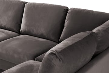 Trend 4-sits Högervänd U-formad Soffa med Divan och Schäslong i Sammet - Mörkgrå - Products - Möbler - Soffa - Divansoffa & schäslongsoffa - 4 sits soffa med divan