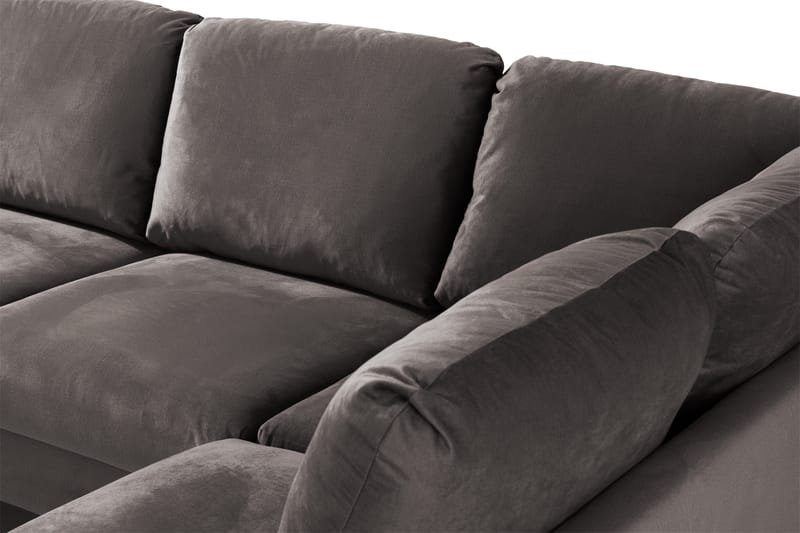 Trend 4-sits Högervänd U-formad Soffa med Divan och Schäslong i Sammet - Mörkgrå - Products - Möbler - Soffa - Divansoffa & schäslongsoffa - 4 sits soffa med divan