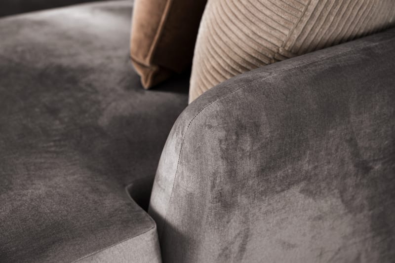 Trend 4-sits Högervänd U-formad Soffa med Divan och Schäslong i Sammet - Mörkgrå - Products - Möbler - Soffa - Divansoffa & schäslongsoffa - 4 sits soffa med divan