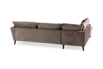 Trend 4-sits Vänstervänd L-formad Schäslongsoffa i Sammet - Brun - Products - Möbler - Soffa - Divansoffa & schäslongsoffa - 4 sits soffa med divan