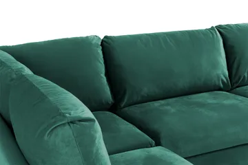 Trend 4-sits Vänstervänd L-formad Schäslongsoffa i Sammet - Grön - Products - Möbler - Soffa - Divansoffa & schäslongsoffa - 4 sits soffa med divan