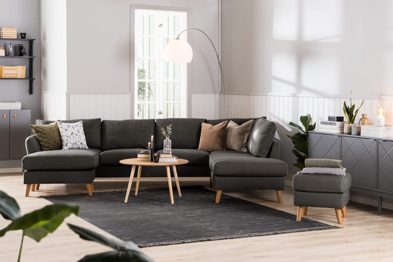 Trend 4-sits Vänstervänd L-formad Schäslongsoffa i Tyg - Svart - Products - Möbler - Soffa - Divansoffa & schäslongsoffa - 4 sits soffa med divan
