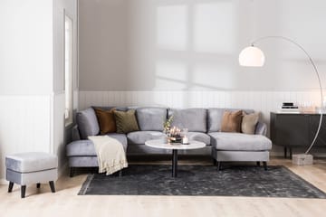 Trend 4-sits Vänstervänd U-formad Soffa med Divan och Schäslong i Sammet - Ljusgrå - Products - Möbler - Soffa - Divansoffa & schäslongsoffa - 4 sits soffa med divan