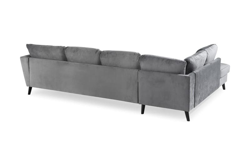 Trend 4-sits Vänstervänd U-formad Soffa med Divan och Schäslong i Sammet - Ljusgrå - Products - Möbler - Soffa - Divansoffa & schäslongsoffa - 4 sits soffa med divan