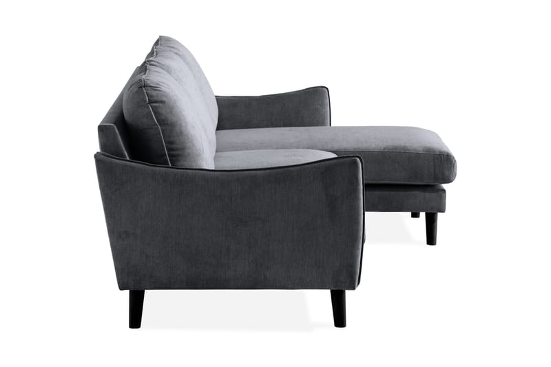 Trend Lyx 3-sits Divansoffa Höger - Mörkgrå/Svart - Products - Möbler - Soffa - Divansoffa & schäslongsoffa - 4 sits soffa med divan