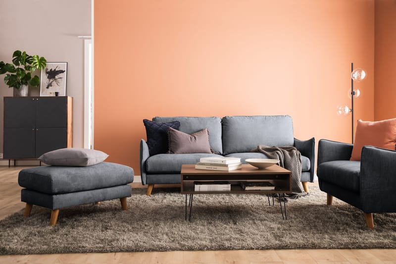 Trend Lyx 3-sits Divansoffa Höger - Mörkgrå/Svart - Products - Möbler - Soffa - Divansoffa & schäslongsoffa - 4 sits soffa med divan