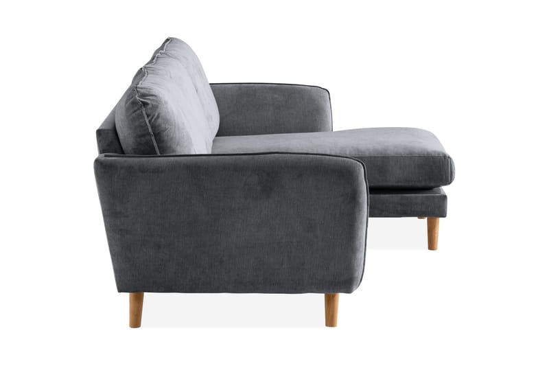 Trend Lyx 3-sits Högervänd L-formad Divansoffa i Tyg - Mörkgrå - Products - Möbler - Soffa - Divansoffa & schäslongsoffa - 4 sits soffa med divan