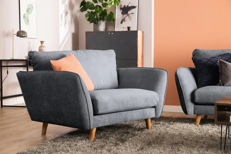 Trend Lyx 3-sits Högervänd L-formad Divansoffa i Tyg - Mörkgrå - Products - Möbler - Soffa - Divansoffa & schäslongsoffa - 4 sits soffa med divan