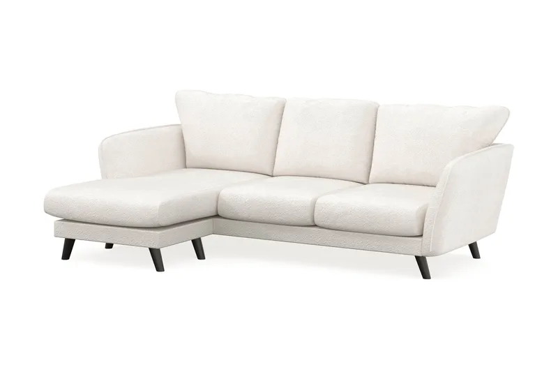 Trend Lyx 3-sits Vänstervänd L-formad Divansoffa i Bouclé - Vit - Products - Möbler - Soffa - Divansoffa & schäslongsoffa - 4 sits soffa med divan