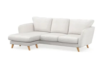 Trend Lyx 3-sits Vänstervänd L-formad Divansoffa i Bouclé - Vit - Products - Möbler - Soffa - Divansoffa & schäslongsoffa - 4 sits soffa med divan