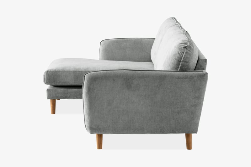 Trend Lyx 3-sits Vänstervänd L-formad Divansoffa i Tyg - Grå - Products - Möbler - Soffa - Divansoffa & schäslongsoffa - 4 sits soffa med divan