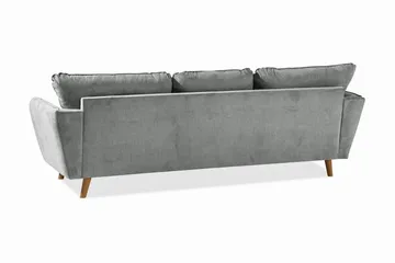 Trend Lyx 3-sits Vänstervänd L-formad Divansoffa i Tyg - Grå - Products - Möbler - Soffa - Divansoffa & schäslongsoffa - 4 sits soffa med divan