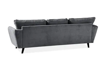 Trend Lyx 3-sits Vänstervänd L-formad Divansoffa i Tyg - Mörkgrå - Products - Möbler - Soffa - Divansoffa & schäslongsoffa - 4 sits soffa med divan