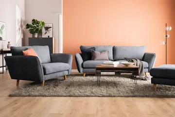 Trend Lyx 3-sits Vänstervänd L-formad Divansoffa i Tyg - Mörkgrå - Products - Möbler - Soffa - Divansoffa & schäslongsoffa - 4 sits soffa med divan