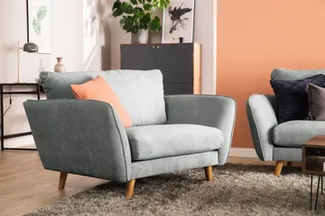 Trend Lyx 4-sits Högervänd L-formad Schäslongsoffa i Tyg - Grå - Products - Möbler - Soffa - Divansoffa & schäslongsoffa - 4 sits soffa med divan
