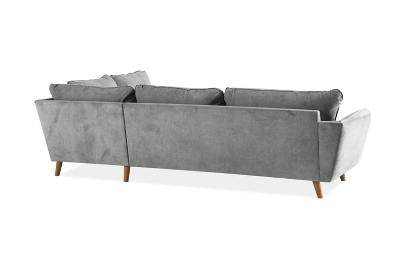 Trend Lyx 4-sits Högervänd L-formad Schäslongsoffa i Tyg - Grå - Products - Möbler - Soffa - Divansoffa & schäslongsoffa - 4 sits soffa med divan