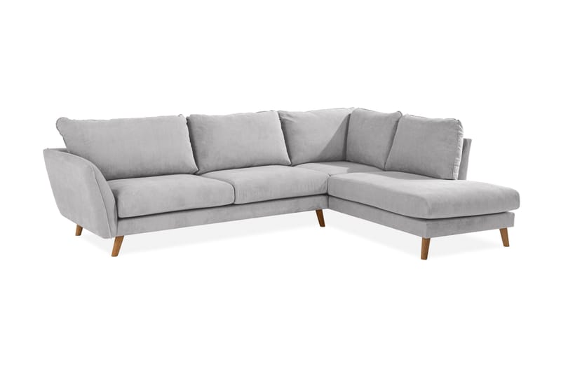 Trend Lyx 4-sits Högervänd L-formad Schäslongsoffa i Tyg - Ljusgrå - Products - Möbler - Soffa - Divansoffa & schäslongsoffa - 4 sits soffa med divan