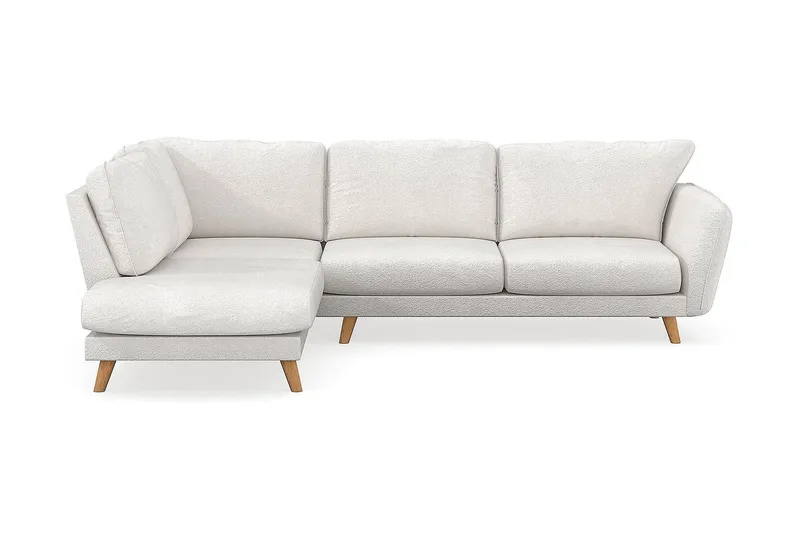 Trend Lyx 4-sits Vänstervänd L-formad Schäslongsoffa i Bouclé - Vit - Products - Möbler - Soffa - Divansoffa & schäslongsoffa - 4 sits soffa med divan