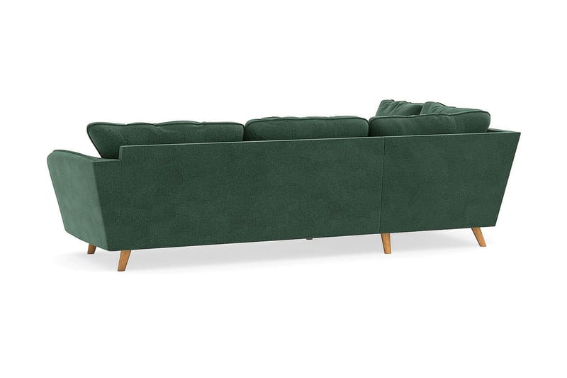 Trend Lyx 4-sits Vänstervänd L-formad Schäslongsoffa i Sammet - Mörkgrön - Products - Möbler - Soffa - Divansoffa & schäslongsoffa - 4 sits soffa med divan