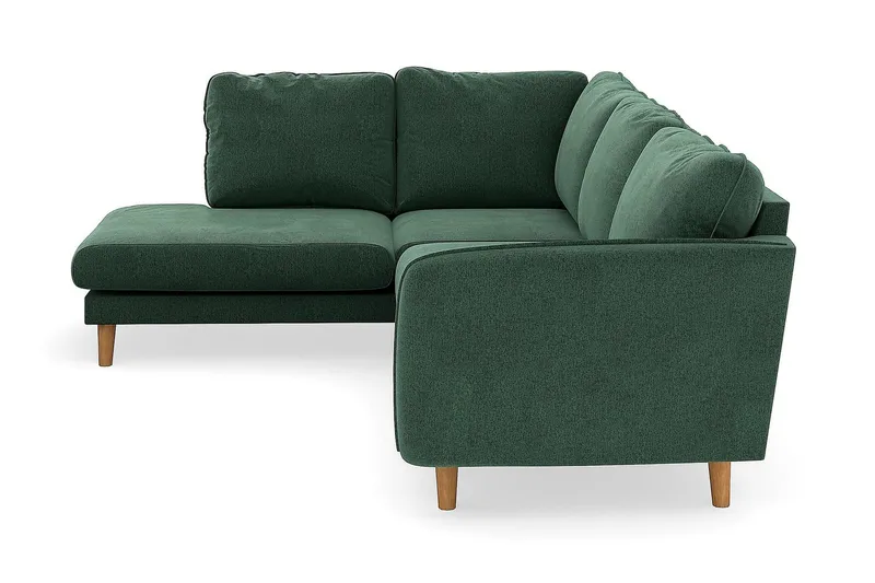 Trend Lyx 4-sits Vänstervänd L-formad Schäslongsoffa i Sammet - Mörkgrön - Products - Möbler - Soffa - Divansoffa & schäslongsoffa - 4 sits soffa med divan