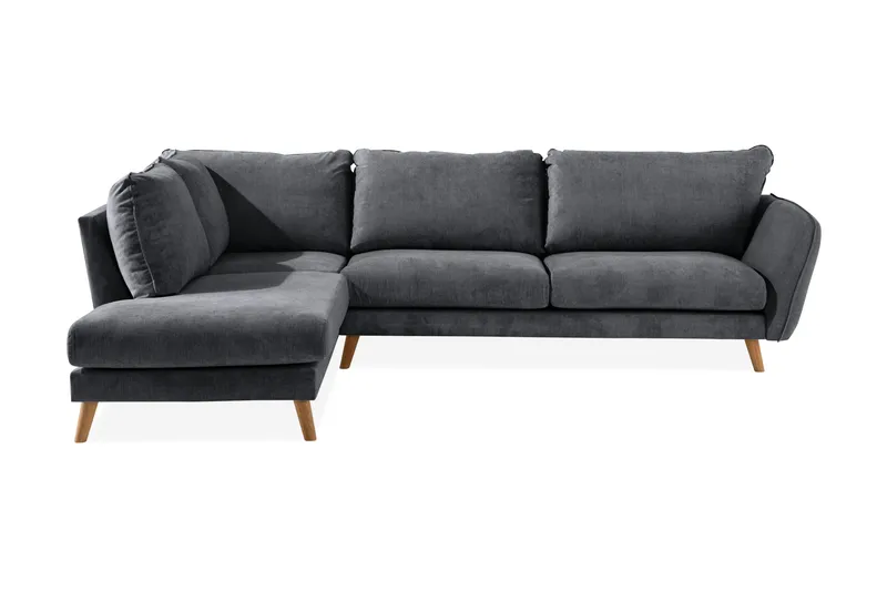 Trend Lyx 4-sits Vänstervänd L-formad Schäslongsoffa i Tyg - Mörkgrå - Products - Möbler - Soffa - Divansoffa & schäslongsoffa - 4 sits soffa med divan