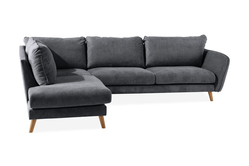 Trend Lyx 4-sits Vänstervänd L-formad Schäslongsoffa i Tyg - Mörkgrå - Products - Möbler - Soffa - Divansoffa & schäslongsoffa - 4 sits soffa med divan