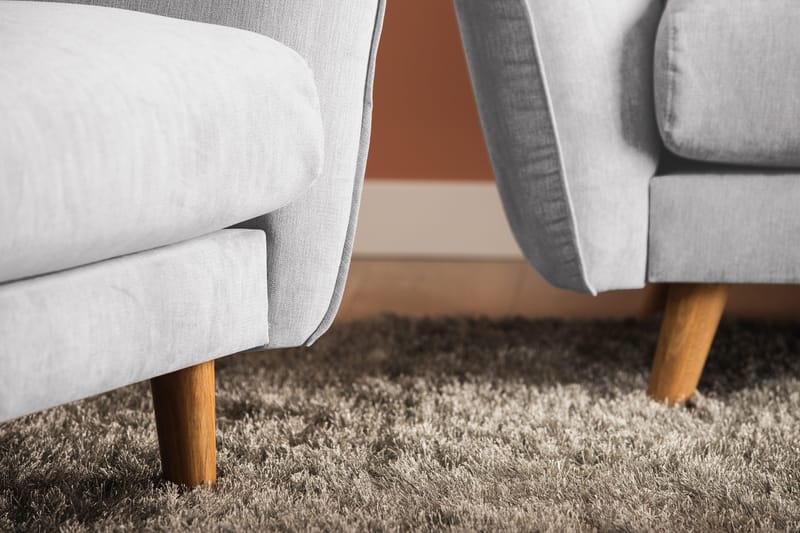 Trend Lyx Schäslongsoffa Vänster - Ljusgrå/Ek - Products - Möbler - Soffa - Divansoffa & schäslongsoffa - 4 sits soffa med divan