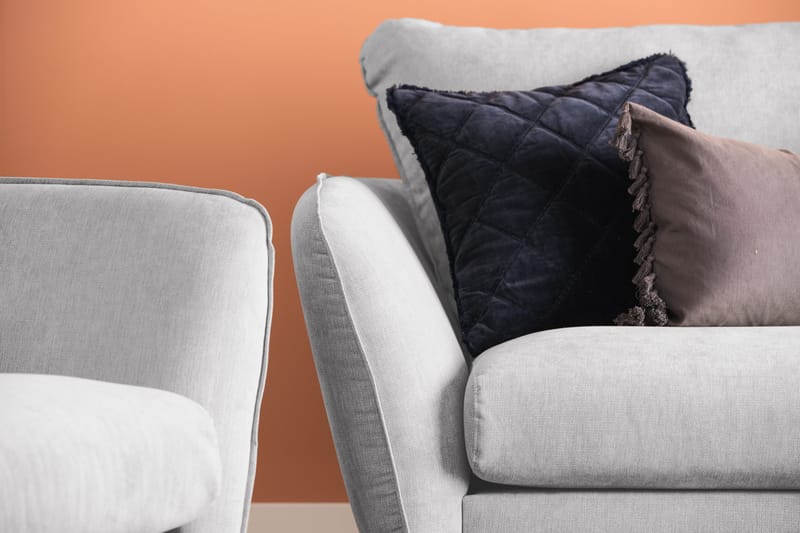 Trend Lyx Schäslongsoffa Vänster - Ljusgrå/Svart - Products - Möbler - Soffa - Divansoffa & schäslongsoffa - 4 sits soffa med divan